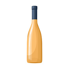 Wine cellar interior element vector illustration. Cartoon drawing of bottle of white wine isolated on white background. Alcohol concept