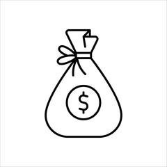 money bag icon,vector illustration. Flat design style. vector money bag icon illustration isolated on White background