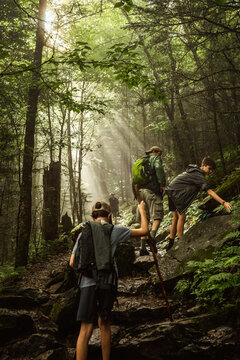 Four Boys Hiking