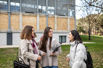 student friends at the university