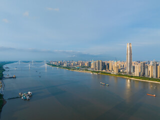 Fototapeta premium Wuhan CBD landmark skyline scenery