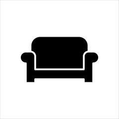 Sofa, linear style sign for mobile concept and web design on white background