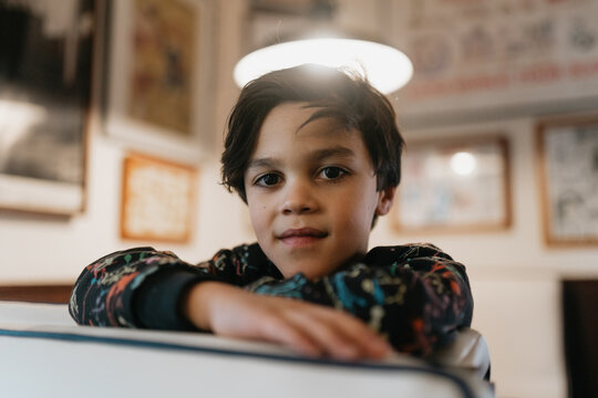 Serious kid portrait