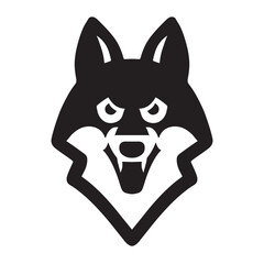 Fototapeta na wymiar Modern Black and White Wolf Logo - Premium Wildlife Mark