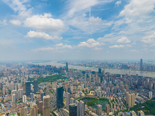Fototapeta premium Wuhan CBD landmark skyline scenery