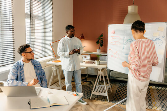 Meeting in a modern office