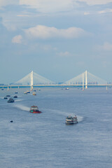Wuhan Yangtze River and Han River on the four banks of the city landmark skyline scenery