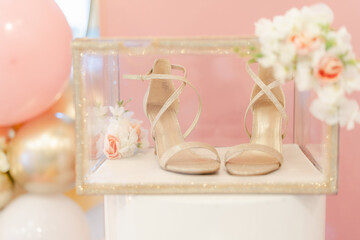 heels ( shoes with heels) ready for quinceanera celebration 