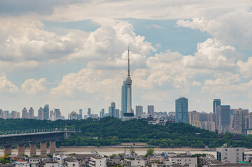 Naklejka premium Wuhan City landmark and Skyline Landscapes 