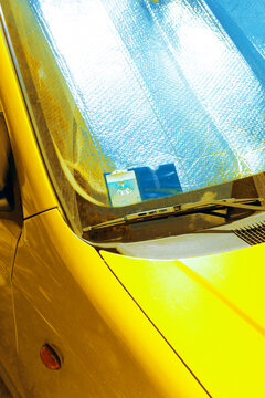 Yellow shiny car