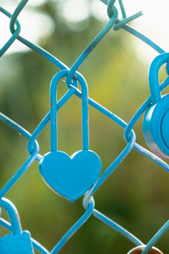 Love Lock Heart on Fence