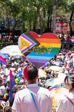 Person Holding A Sign During The Pride March In Mexico City
