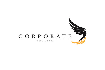 Eagle logo design with wide wings