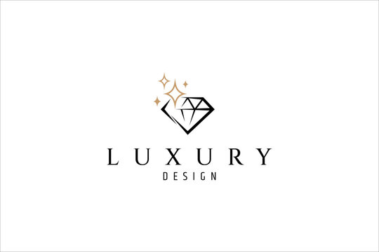 Sparkling diamond logo vector image