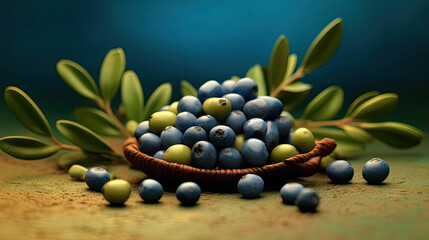 Olive fruits a blue and green, Background Images , HD Wallpapers, Background Image