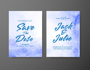 Wedding invitation with abstract watercolor background