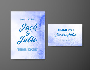 Wedding invitation with abstract watercolor background