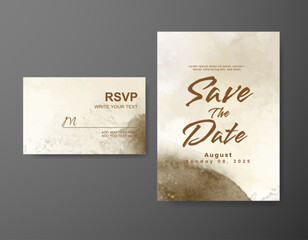 Wedding invitation with abstract watercolor background
