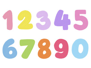set of number with white background.