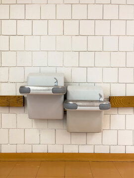 School Interior with water fountain bubbler 