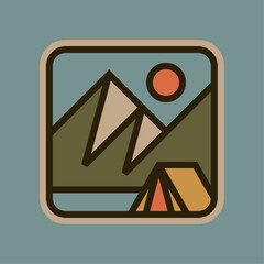 Mountain outdoor simple badge