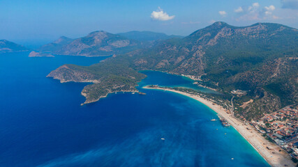 coast with perfect beach and azure water in Turkey