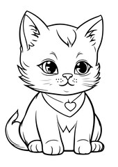 CAT CARTOON, CUTE CAT, COLORING CAT