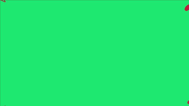 Red liquid animation video forming a heart on a green background. Perfect for footage, advertisement, social media, presentation, movie, cartoon.