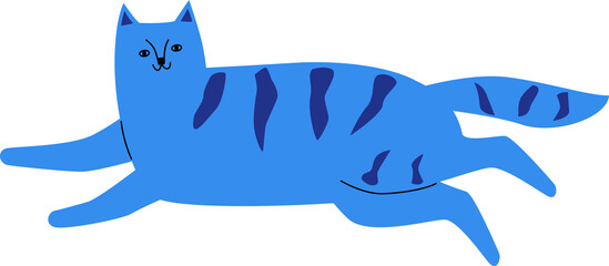 大人可愛いシュールな顔立ちのトラネコ、シンプル＆カラフルな猫