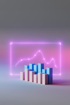 Elegant Pink Financial Chart with Modern Graphic 
