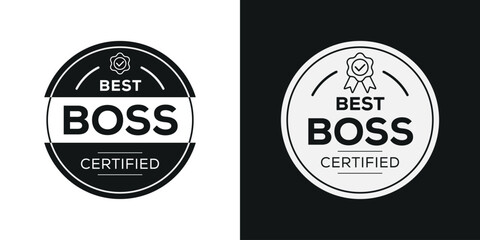 Fototapeta na wymiar Best Boss certificated badge, vector illustration.
