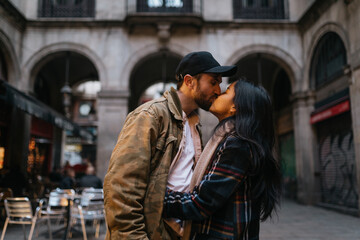 Romantic Kiss in the city