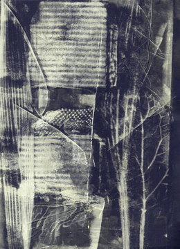 Mono print with rich line and texture