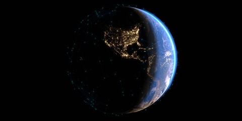 Celestial Connections: Earth Enveloped by an Interconnected Satellite 