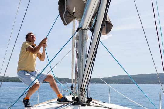 Man on the yacht bow