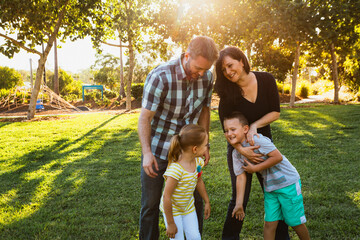 Family having fun in the park
