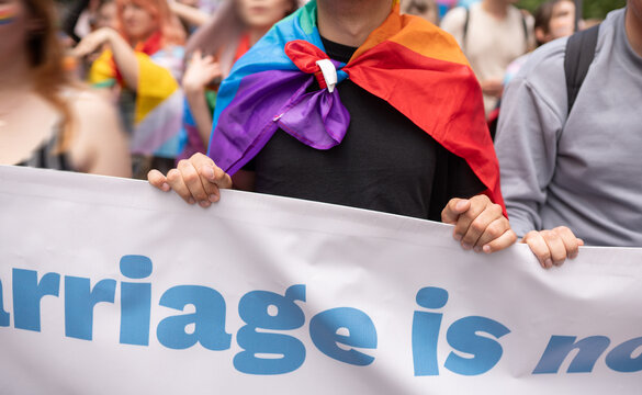Anonymous People At Pride Parade