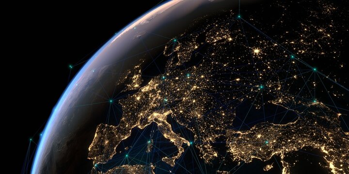 Celestial Connections:Europe Enveloped by an Interconnected Satellite 