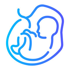 fetus Line Gradient Icon