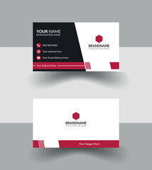 Elegant minimal black,red and white business card template.Black business card and red shape combined.  A highly versatile business card template that is designed for Smart use