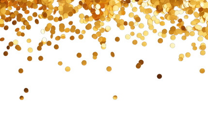 Gold confetti celebrations design isolated on transparent background. Abstract background party celebration golden confetti