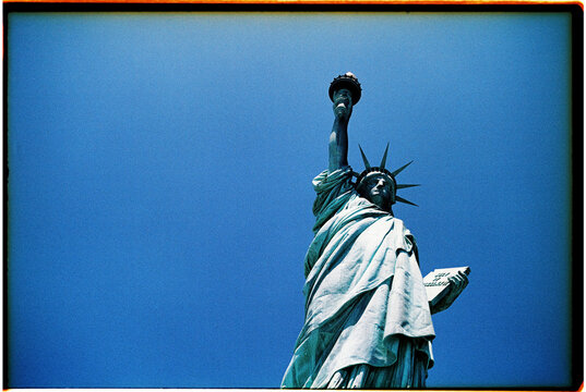 Lady Liberty against the sky, 35mm