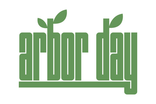 Elegant arbor day typography. Minimalism