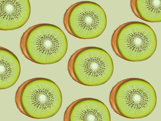 Fototapeta premium background image fruit, orange, strawberry, kiwi watercolor hand painted.