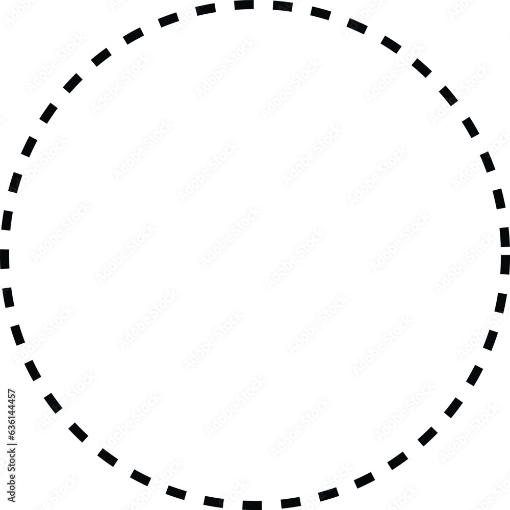 Poster dashed line circle icon vector isolated on white background . abstract circle frame