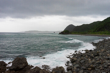 Fototapeta na wymiar 台風過ぎた翌日の奄美の海の景色