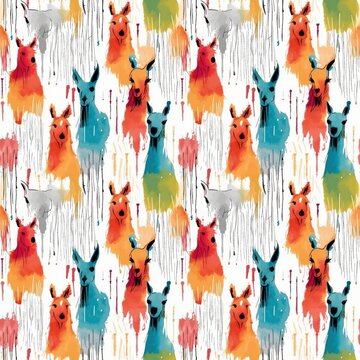 Vector image of a simple llama pattern Seamless texture for easy use in design projects High quality and versatile pattern suitable for various applications