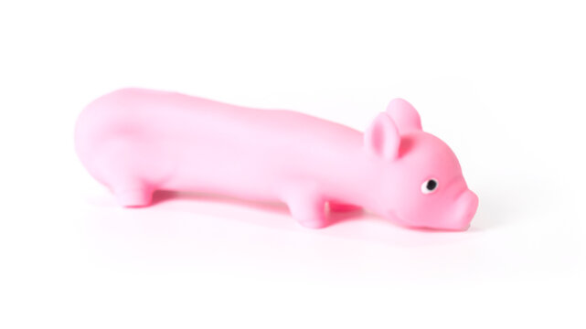 Antistress pink toy pig isolated on white background