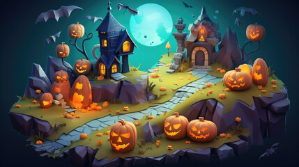 halloween 3D cartoon style