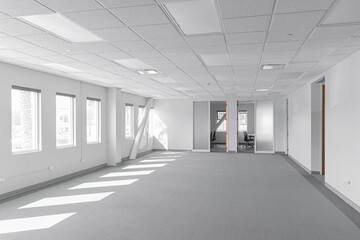 empty corridor with windows